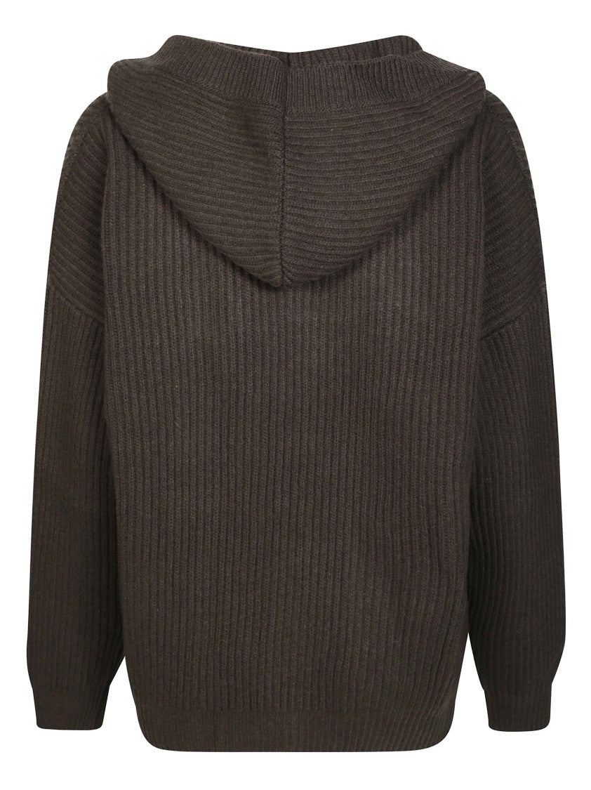 Dondup Oversized Chunky Ribbed Hooded Cardigan
