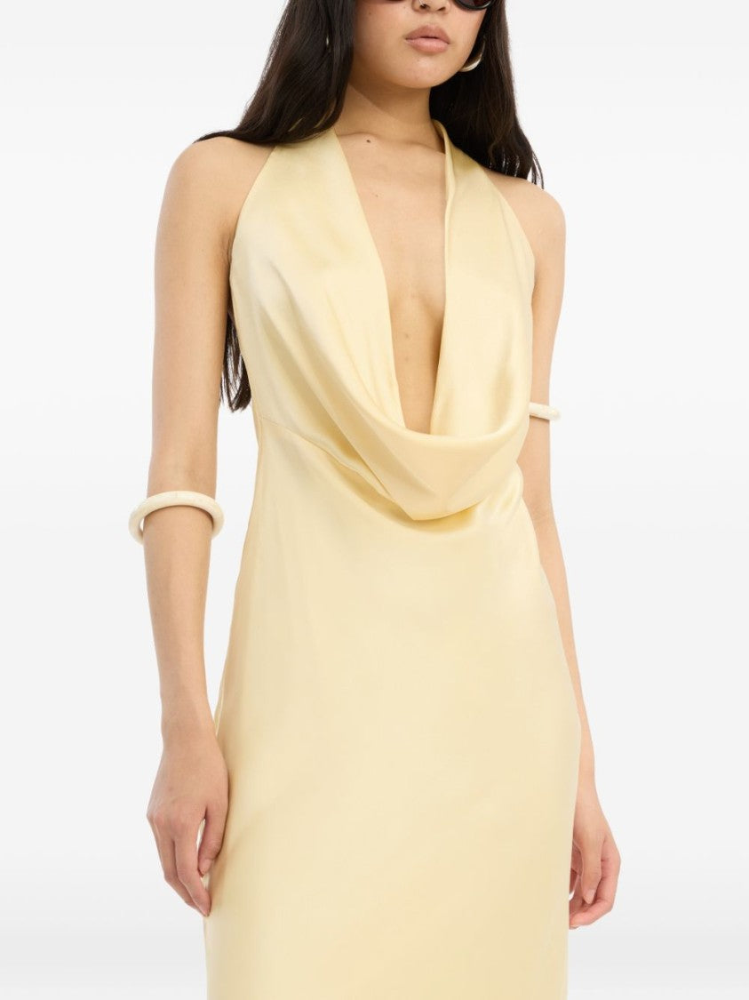 Rotate Halter Neck Cowl Neck Maxi Dress