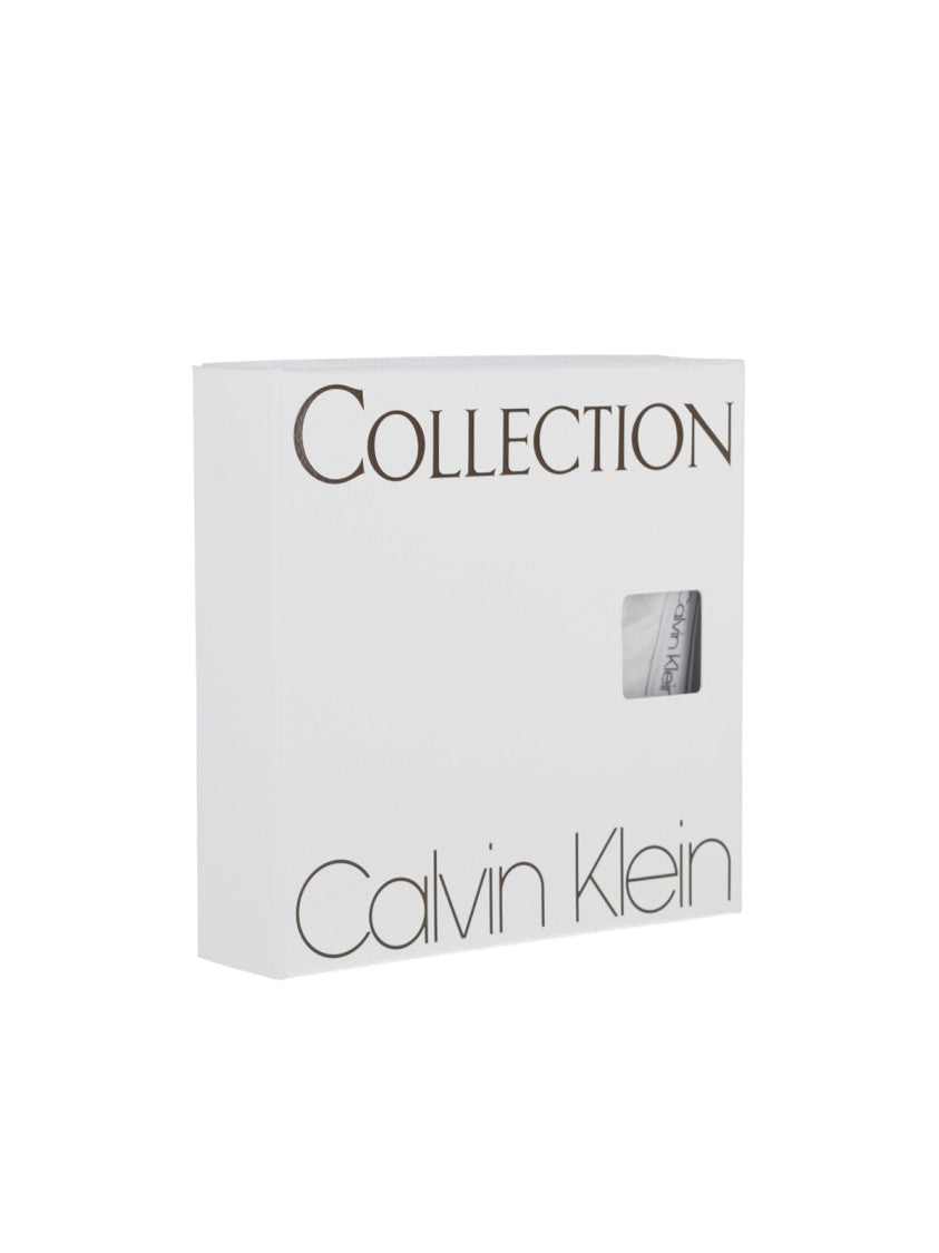 Calvin Klein White Slim-Fit Ribbed Cuff Logo Trousers