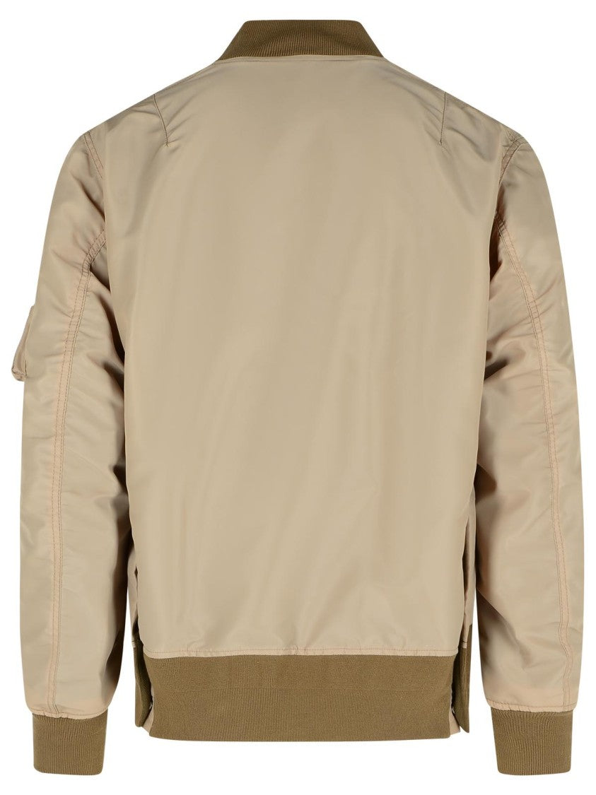 Sacai Beige Nylon Bomber Jacket