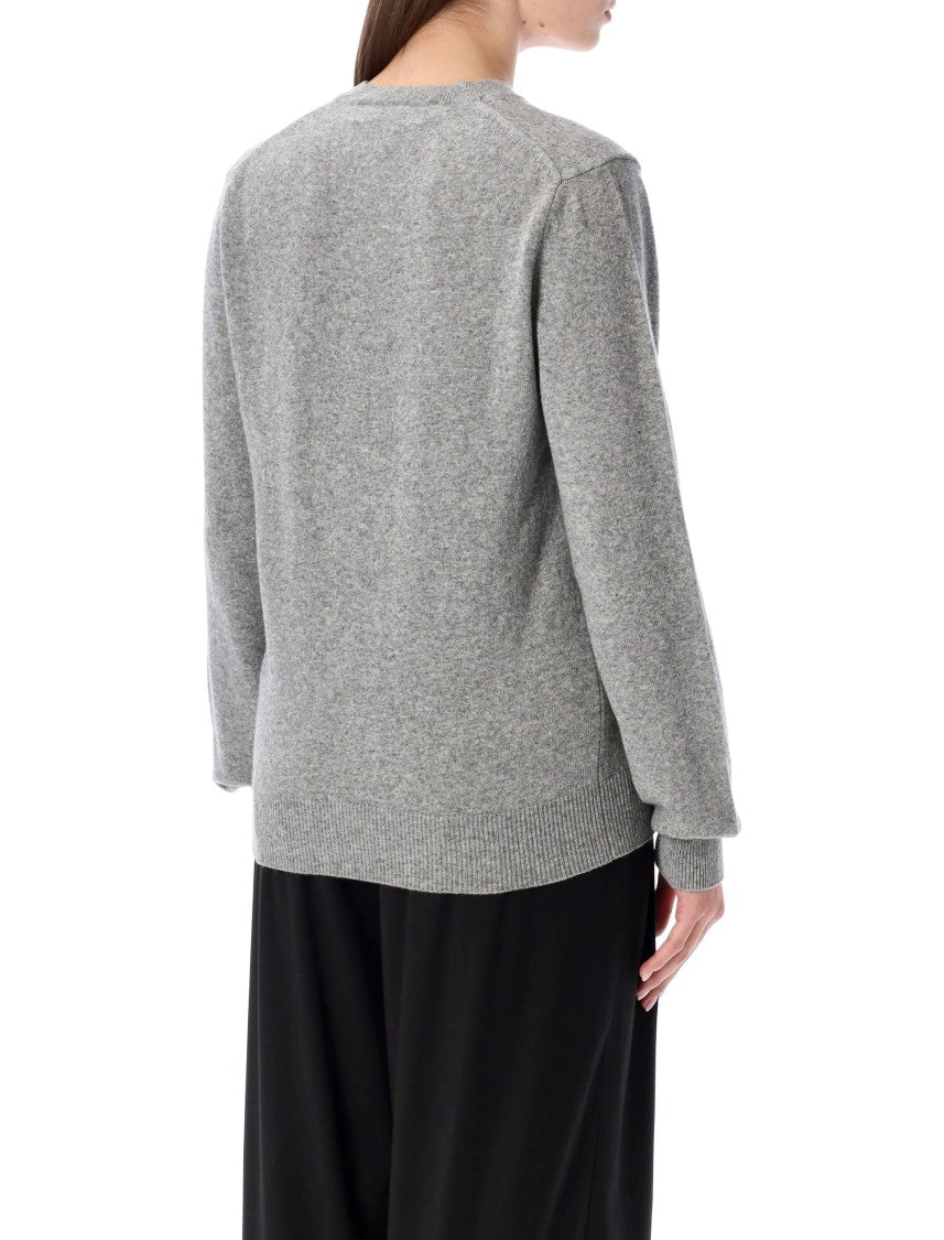 Comme Des Garçons Cuore Nero V Neck Wool Sweater