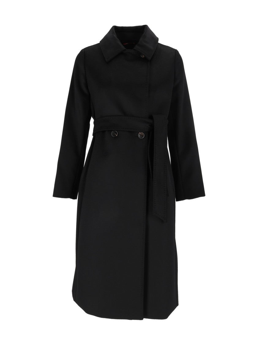 Max Mara Black Bcollag Belted Tailored Coat