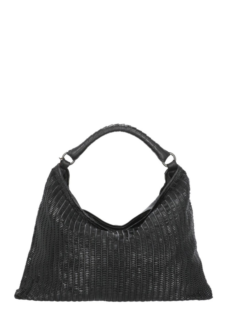 Reptile's House Textured Leather Shopper Bag With Moon Pattern