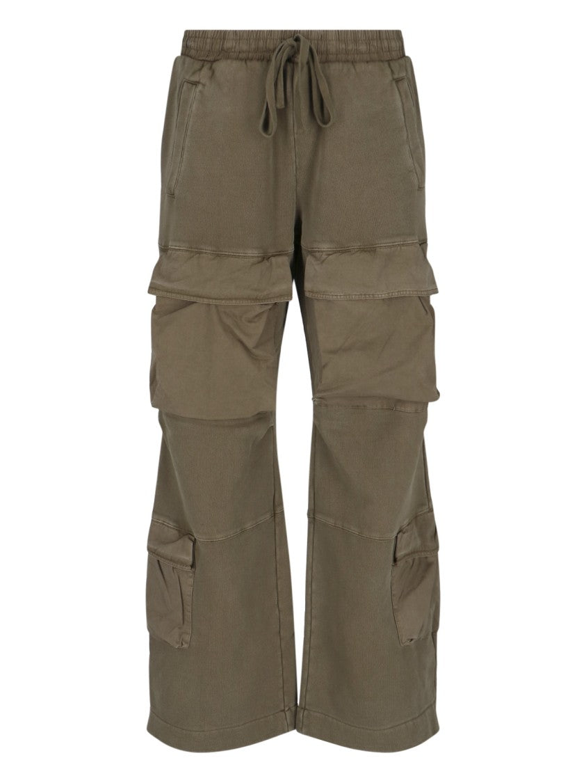 Entire Studios Green Cotton Cargo Sweatpants With Drawstring Closure