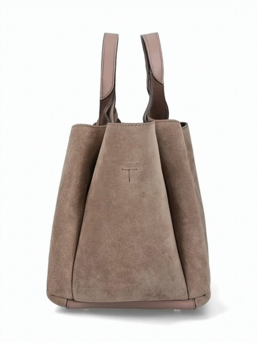 Tod's Mini Tote Bag With Suede Finish