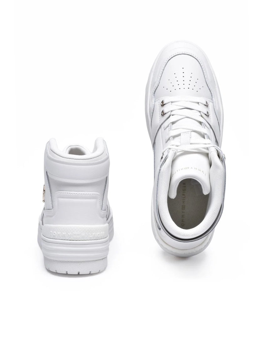 Tommy Hilfiger White High-Top Leather Sneakers