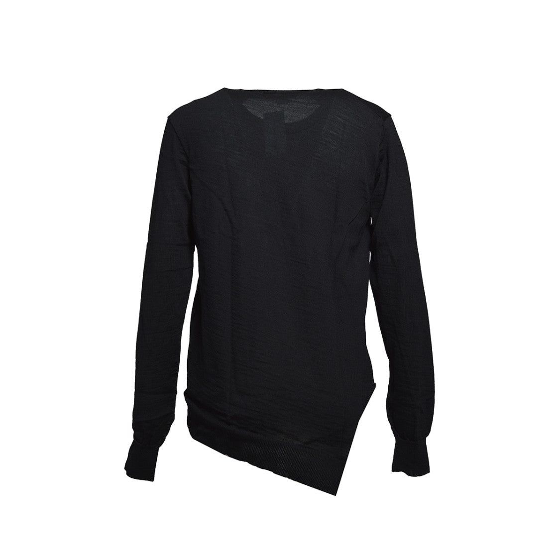 Comme Des Garçons X Lacoste Black Wool Crewneck Sweater With Logo Patch
