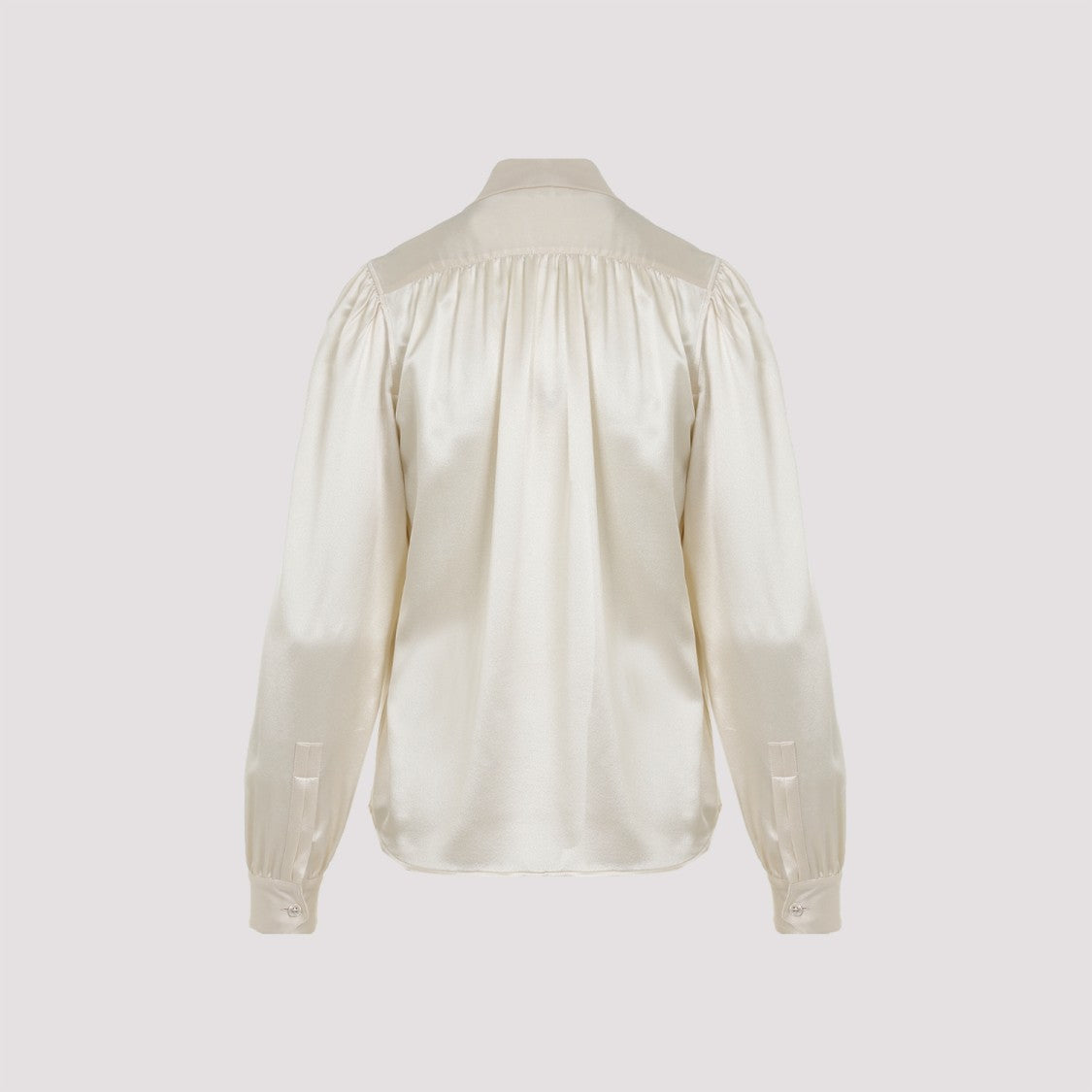 Saint Laurent Chalk White Silk Blouse