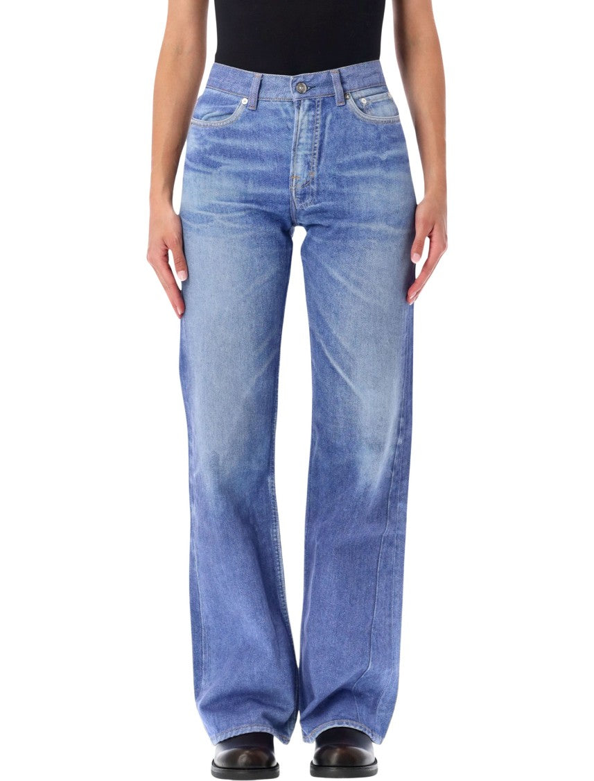 Our Legacy Vintage-Inspired Distressing Wide-Leg Jeans