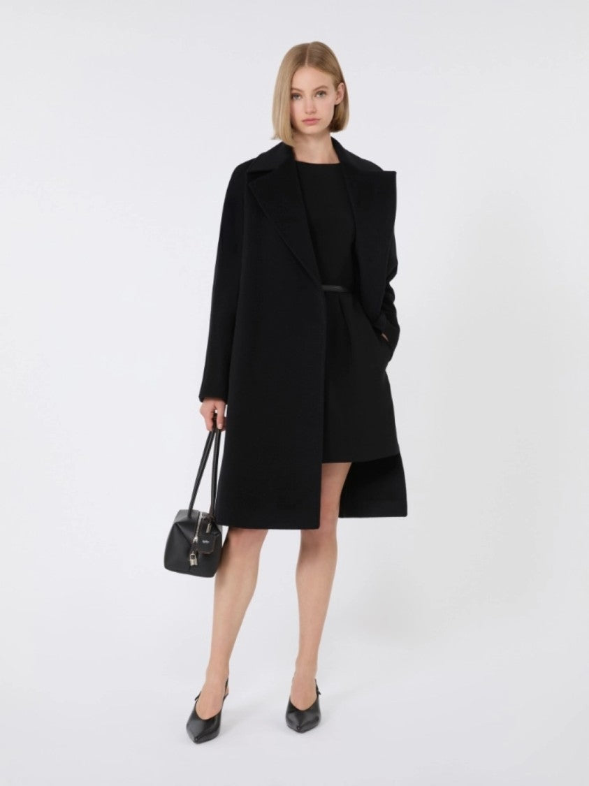 Max Mara Timeless Black Virgin Wool Dravenna Coat