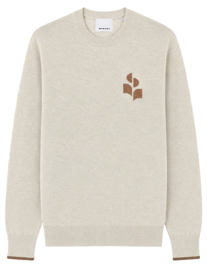 Isabel Marant Crew Neck Knit Sweater With Abstract Logo Detail
