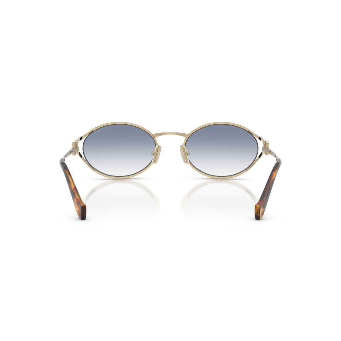Miu Miu 0Mu 52Ys Oval-Shaped Sunglasses With Gold Metal Frames