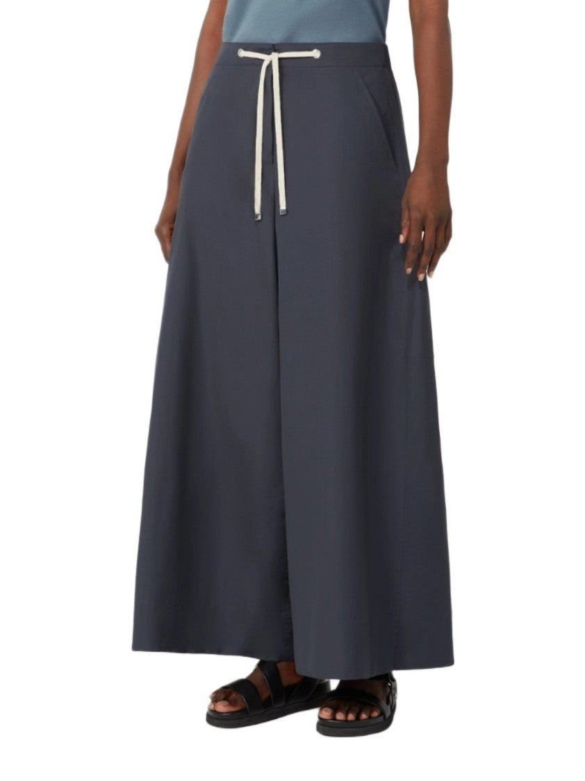 Max Mara Cotton Poplin Wide Leg Trousers