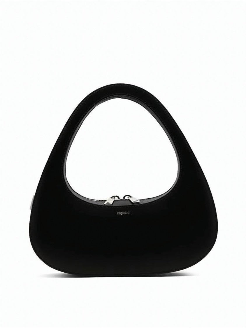 Coperni Triangular-Shaped Black Leather Tote Bag