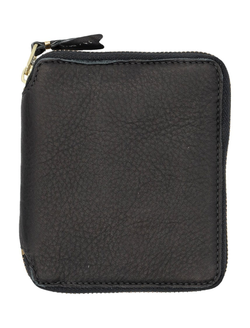 Comme Des Garçons Textured Black Cowhide Zip Wallet