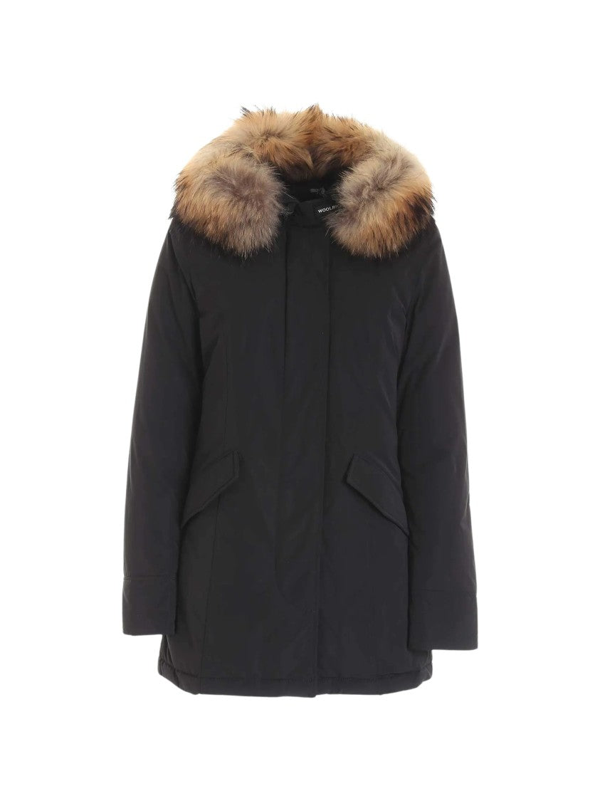 Woolrich Black Luxury Raccoon Fur Trimmed Down Parka