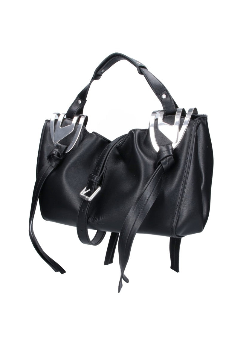 Diesel Black Knot-D Top Handle Faux Handbag