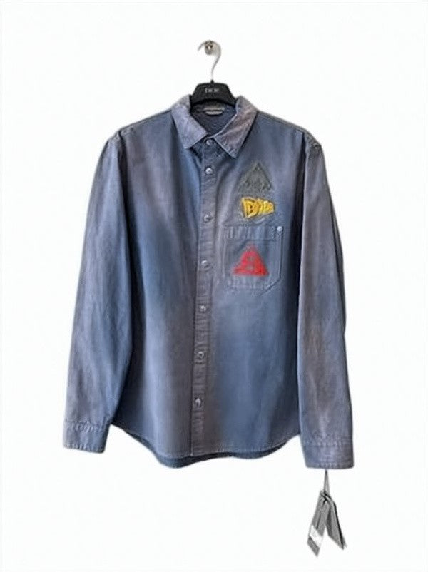 Christian Dior Denim Shirt With Playful Embroidered Patches