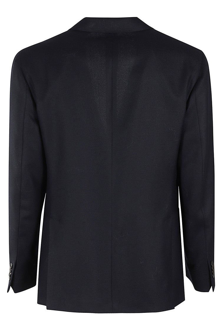 Boglioli Unlined Blue Virgin Wool Blazer With Classic Lapel