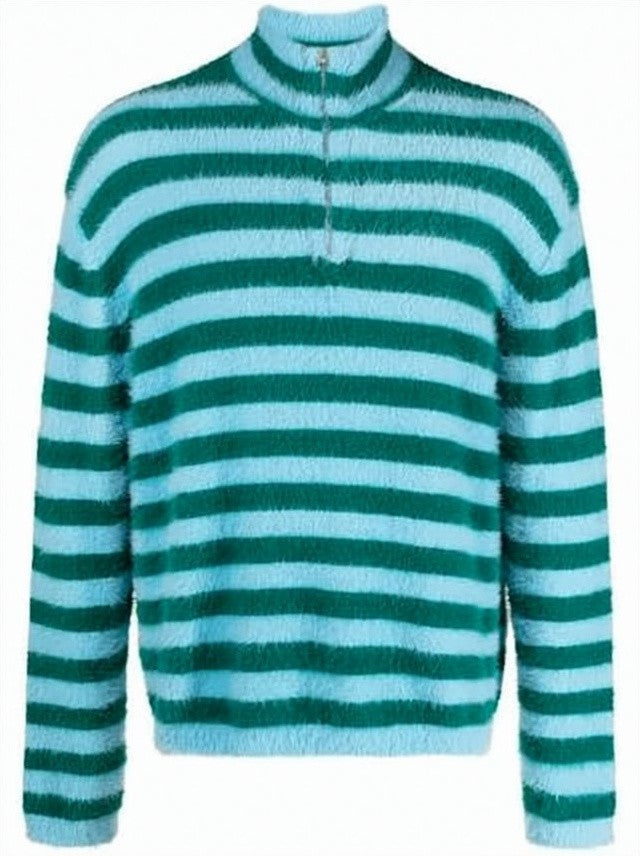 Sunnei Horizontal Stripe Long-Sleeve Polo Shirt