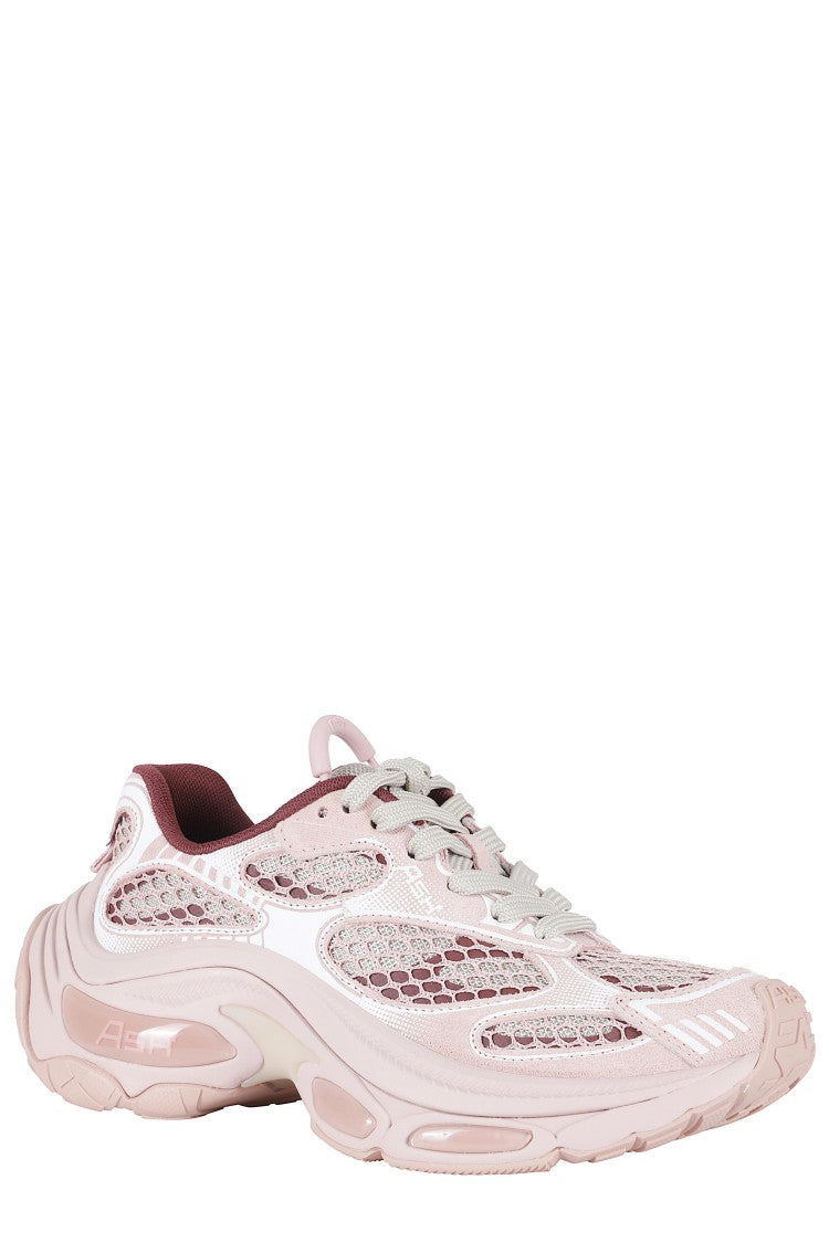 Ash Pink Dragon Suede Mesh Leather Sneakers