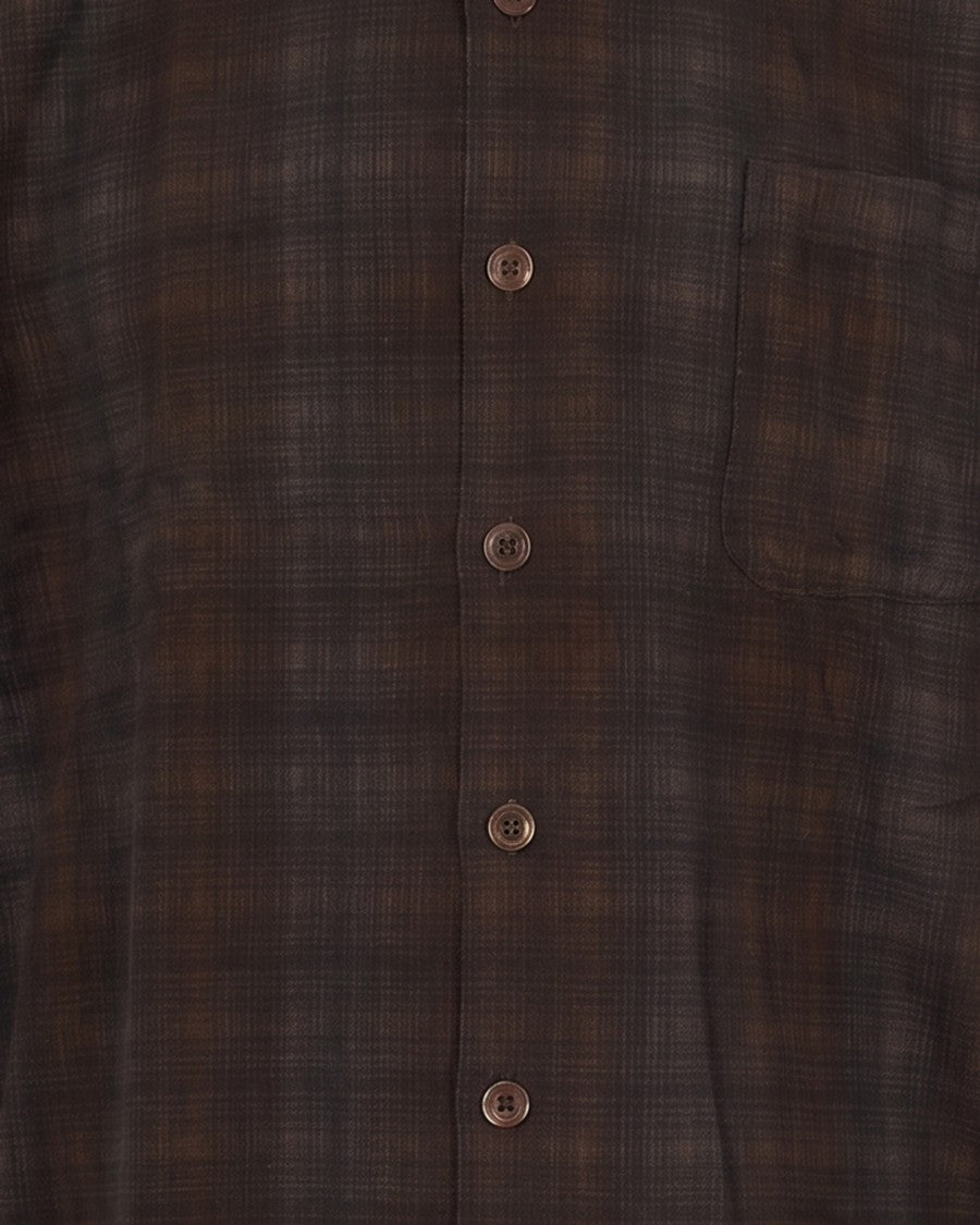 Our Legacy Brown Borrowed More Check Oversized Cotton Shirt