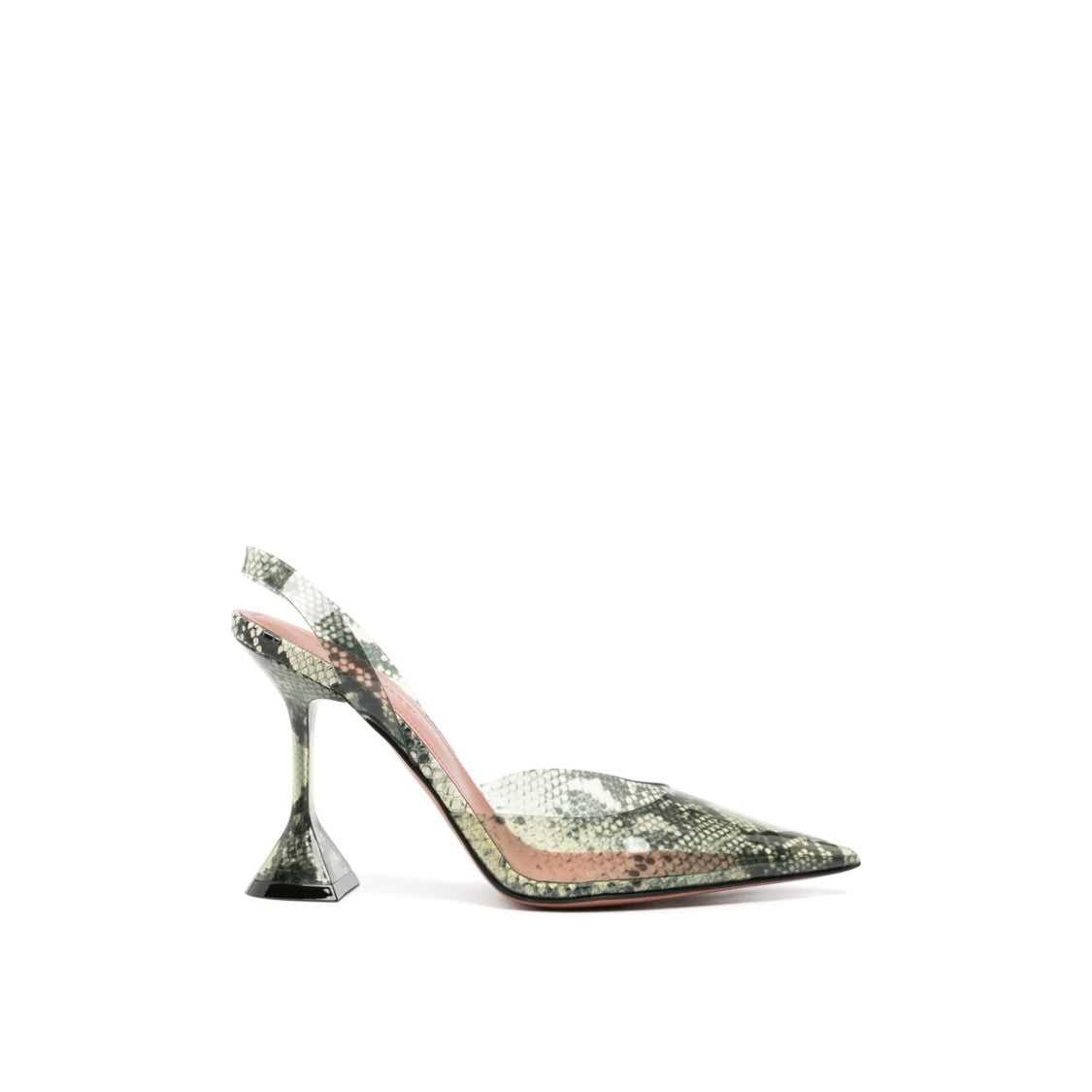 Amina Muaddi Snakeskin-Effect 95Mm Pumps With Sculpted Heel