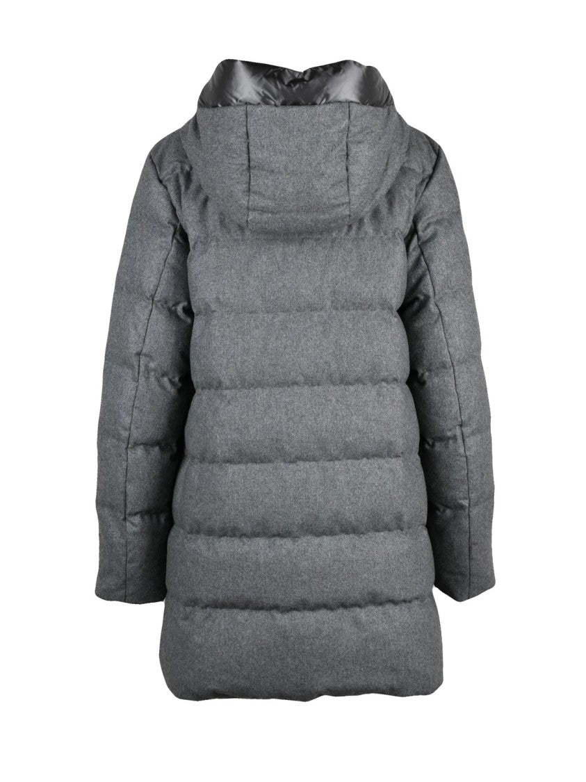 Hox Grey Quilted Wool-Blend Down Jacket