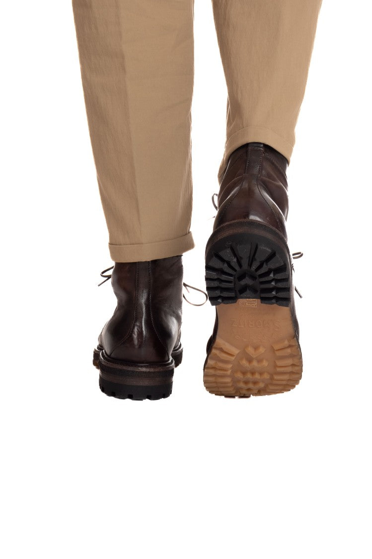 Silvano Sassetti Horse Leather Lace-Up Ankle Boots