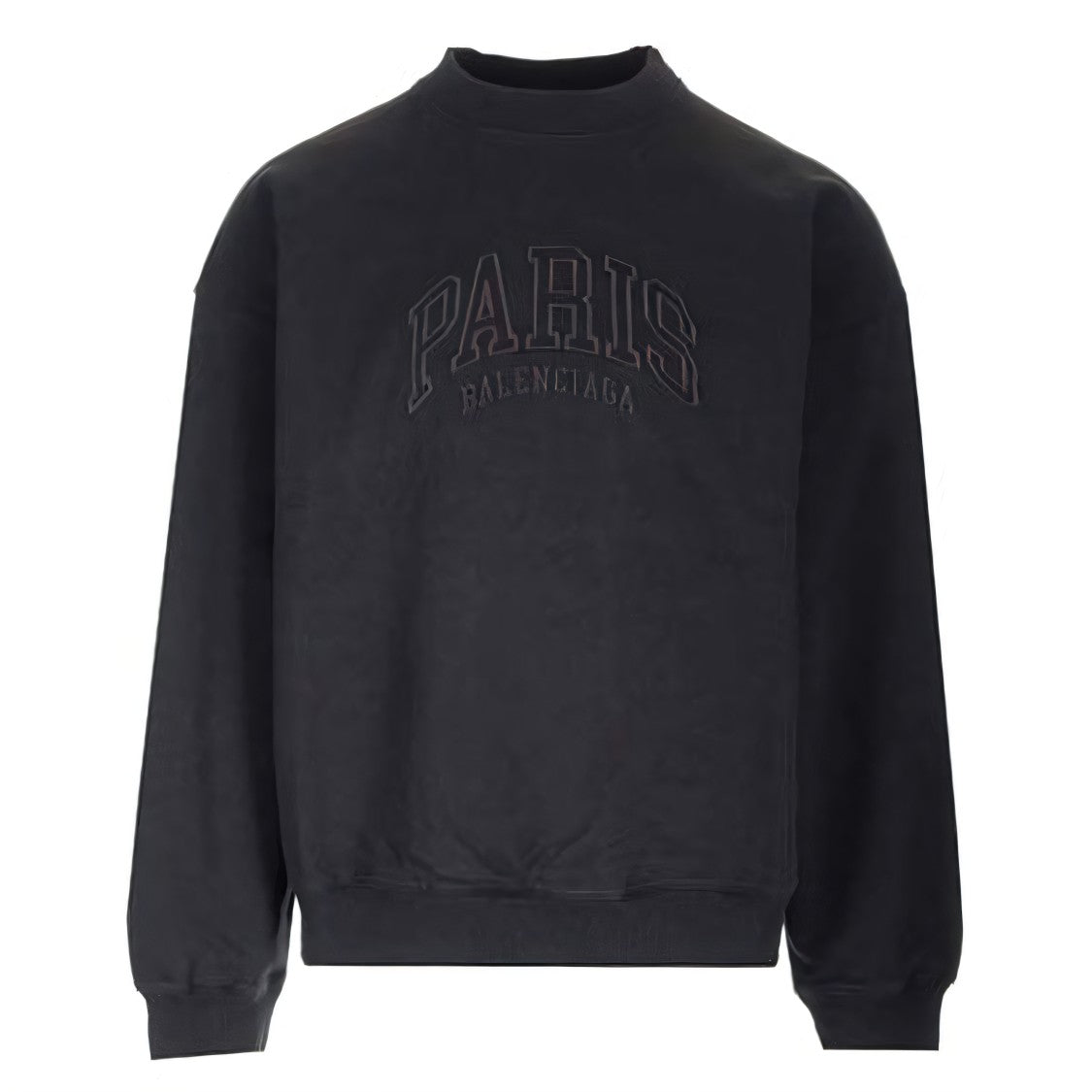 Balenciaga Black Sweatshirt With Bold Paris Embroidery