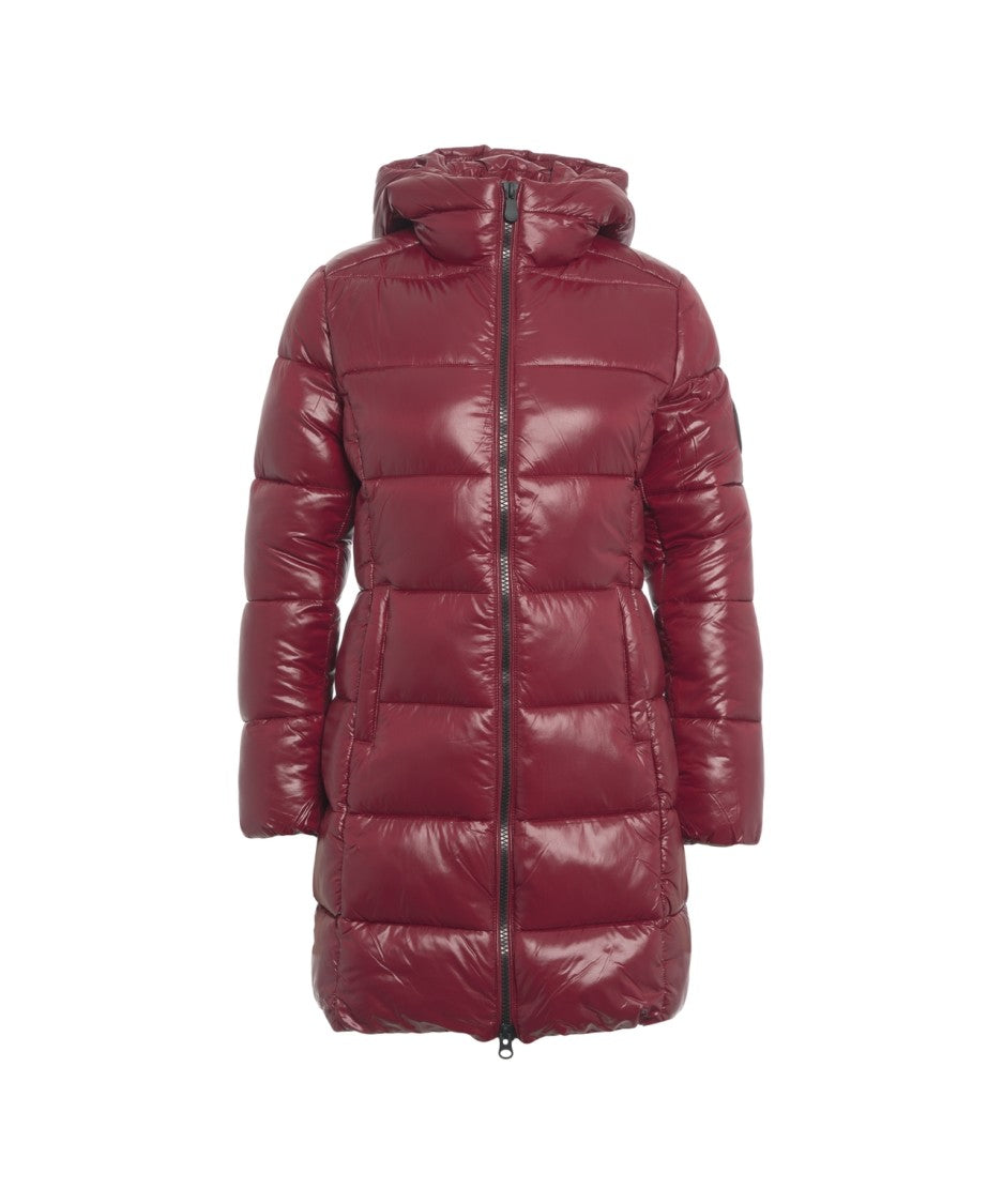 Save The Duck Knee-Length Puffer Jacket With Plumtech Insulation And Glossy Finish