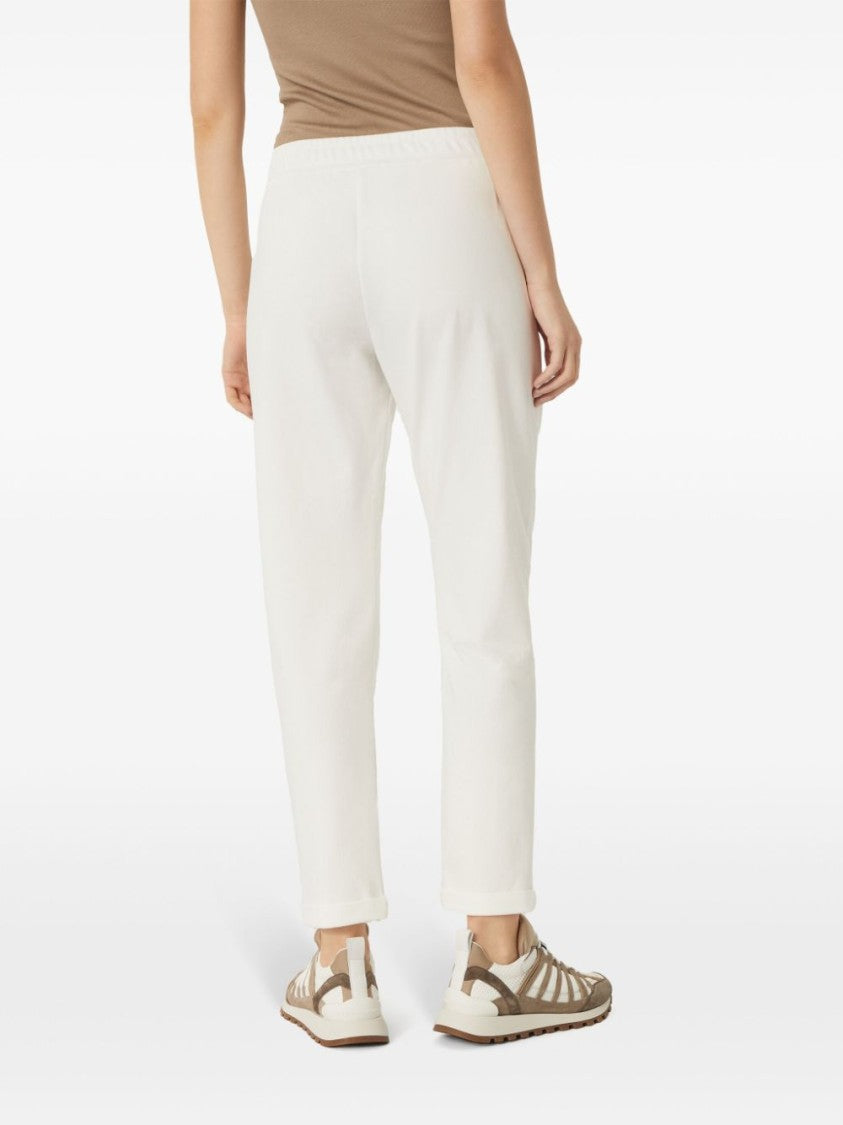 Brunello Cucinelli Relaxed-Fit White Trousers With Drawstring Waistband