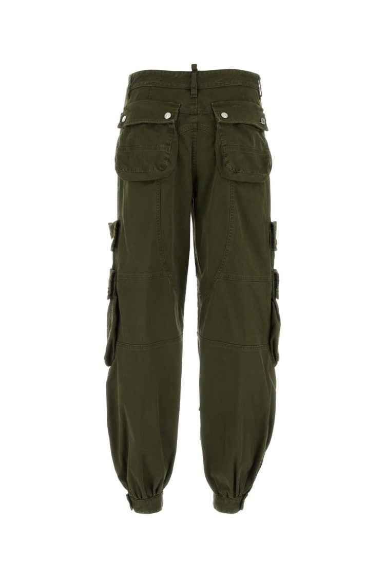 Dsquared2 Army Green Stretch Cotton Cargo Pant