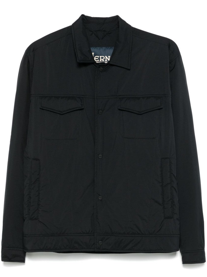 Herno Contemporary Black Shirt With Classic Collar