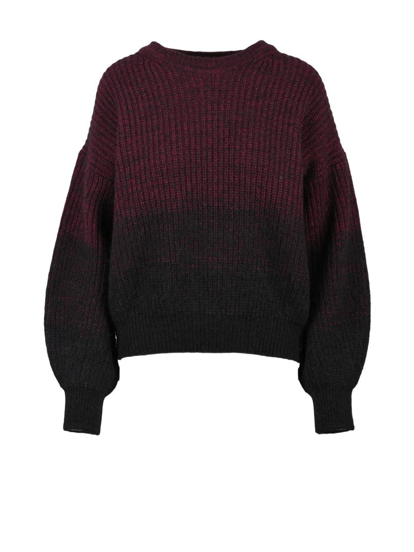 Pomandère Short Oversized Knit With Gradient Design And Ribbed Texture