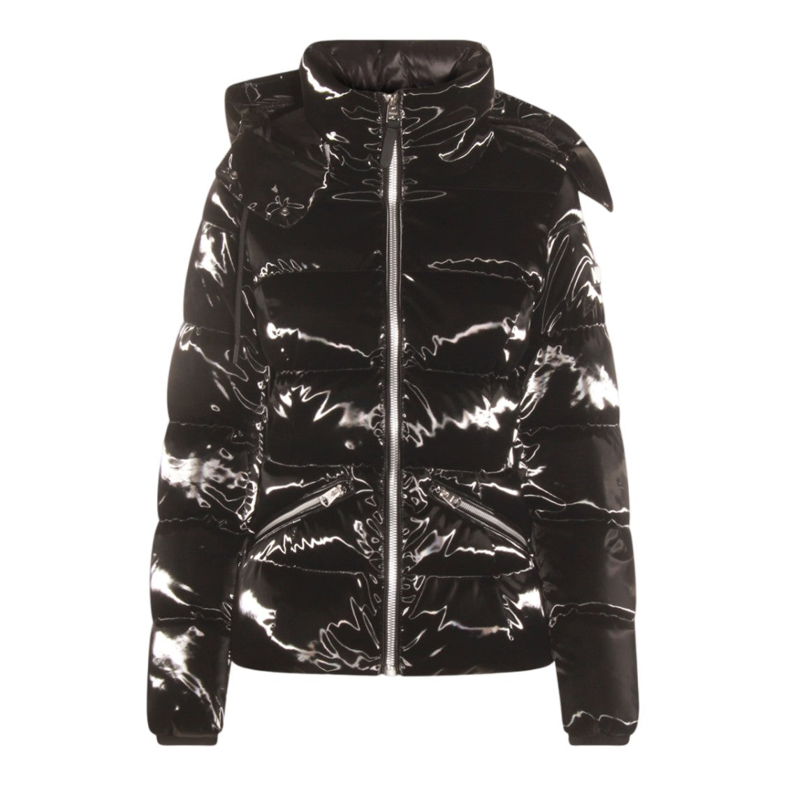 Mackage Short Black Quilted Puffer Coat With Glossy Finish