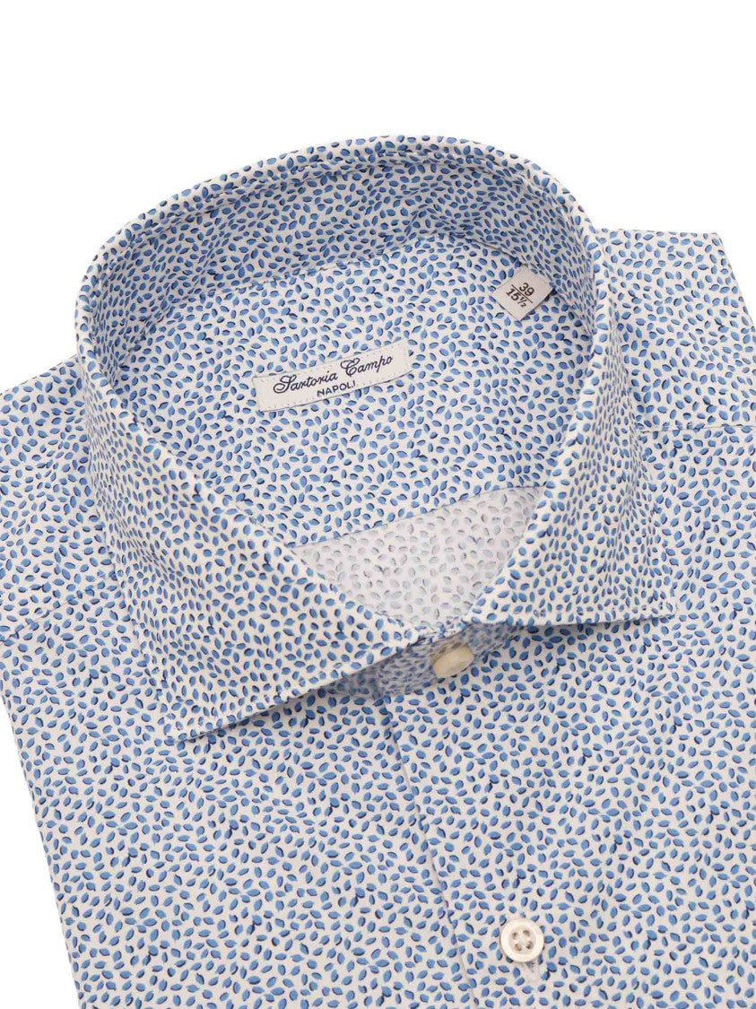 Sartoria Del Campo-Sonrisa Leaf Pattern Cotton Casual Shirt