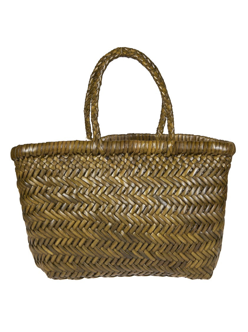 Dragon Diffusion Woven Basket-Style Tote Bag With Braided Handles