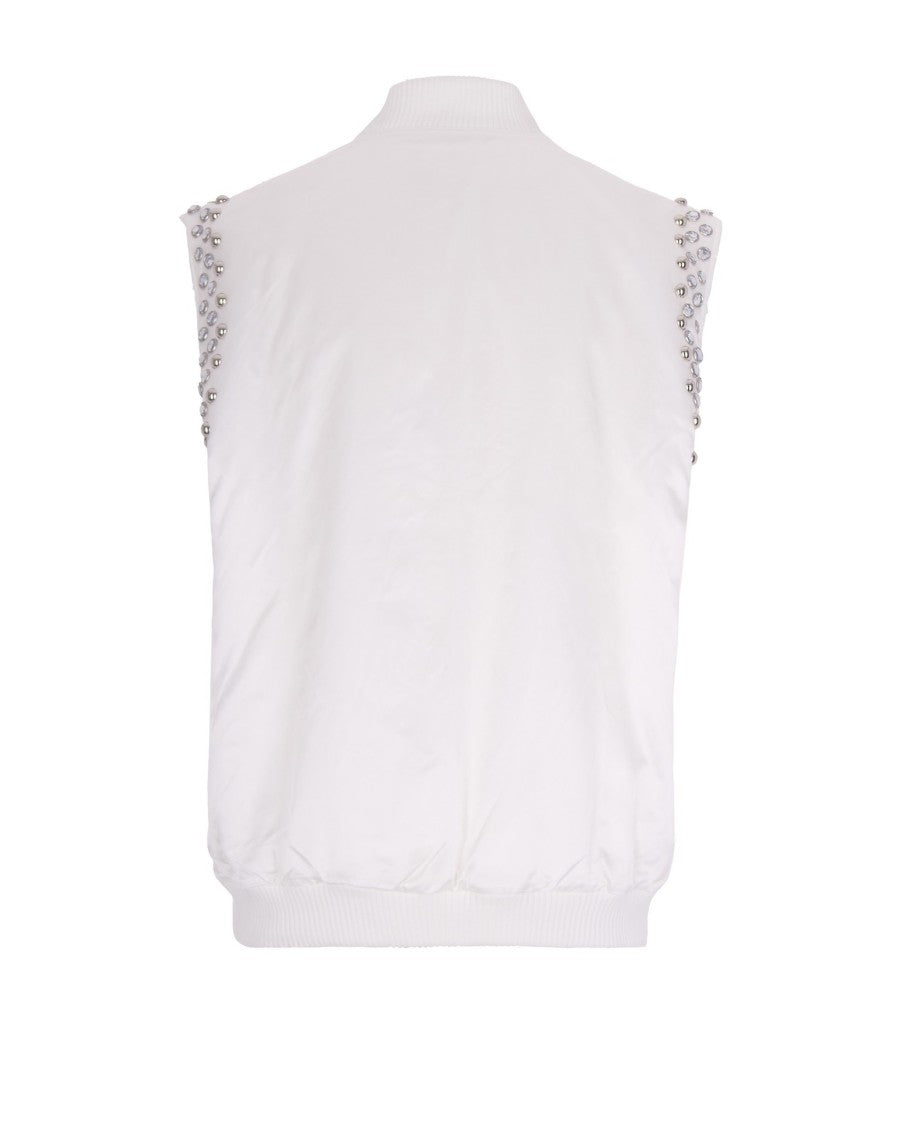 P.A.R.O.S.H. Sleeveless Bomber Jacket With Studs