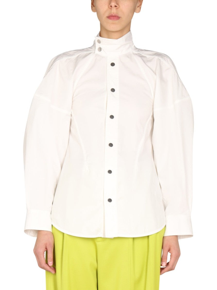 Bottega Veneta High Neck Button Closure Relaxed Fit Shirt