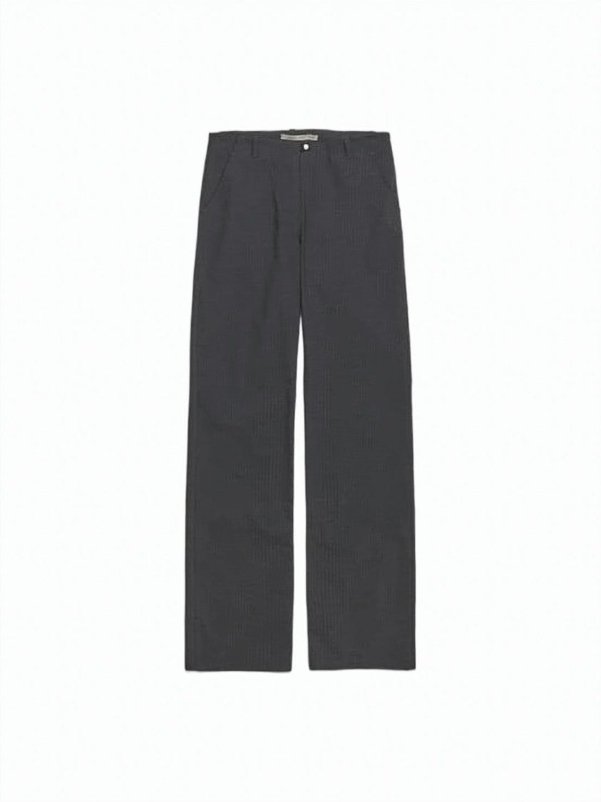 Paloma Wool Straight-Leg Black Pants With Textured Pattern