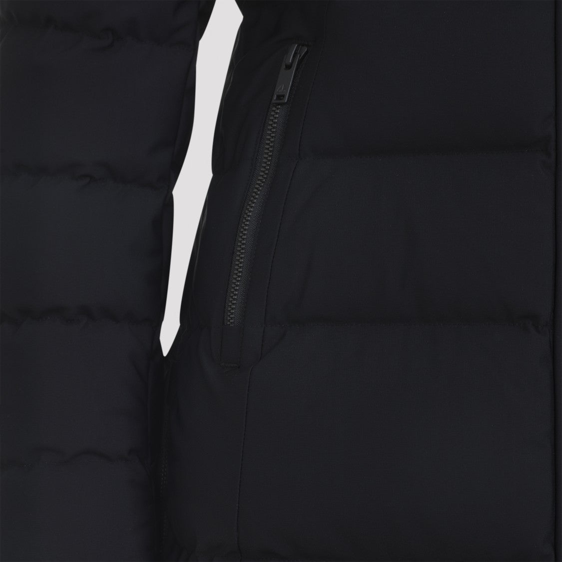 Moose Knuckles Long Fitted Padded Coat With Detachable Hood And High Collar