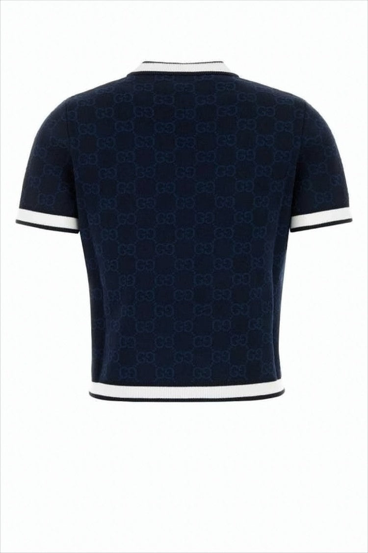Gucci Cropped Monogram Knit Sweater