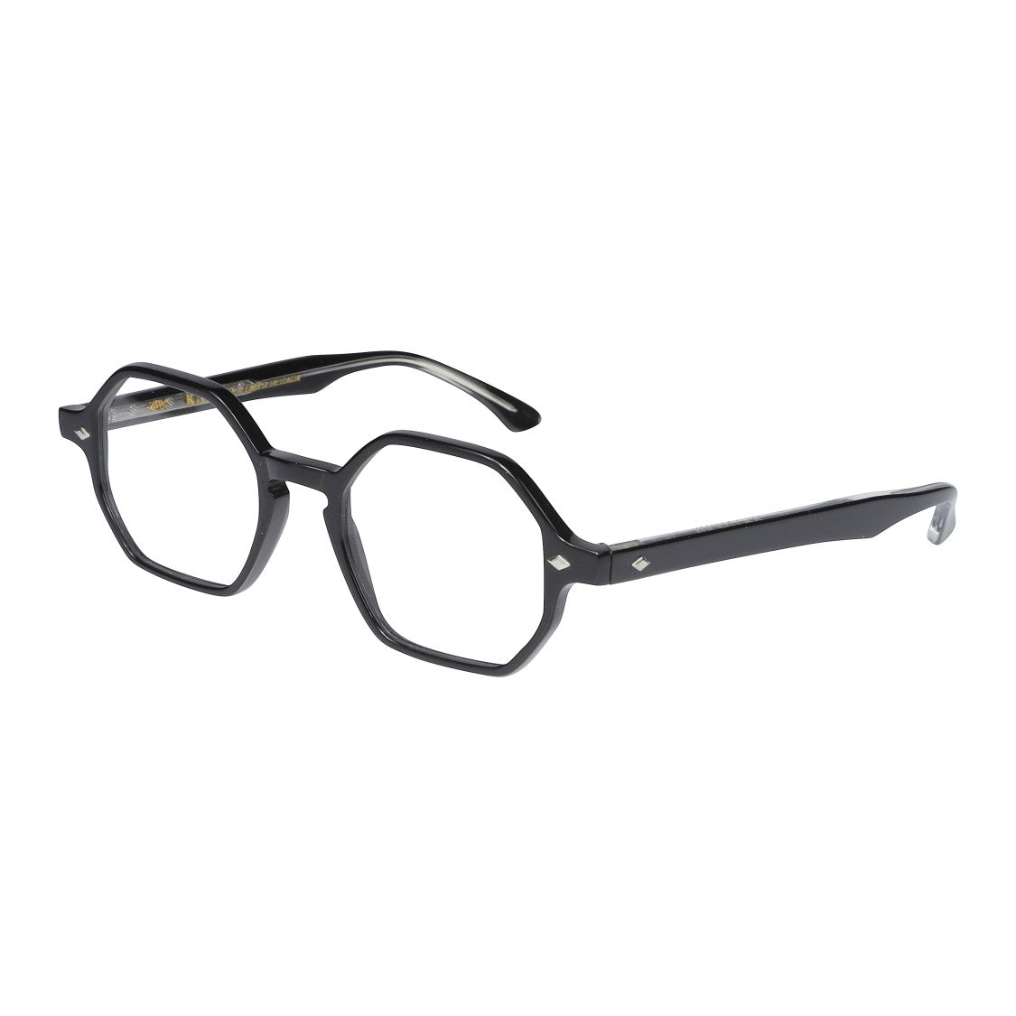 Kador Octagon Octagonal Frame Eyeglasses With Silver Accents