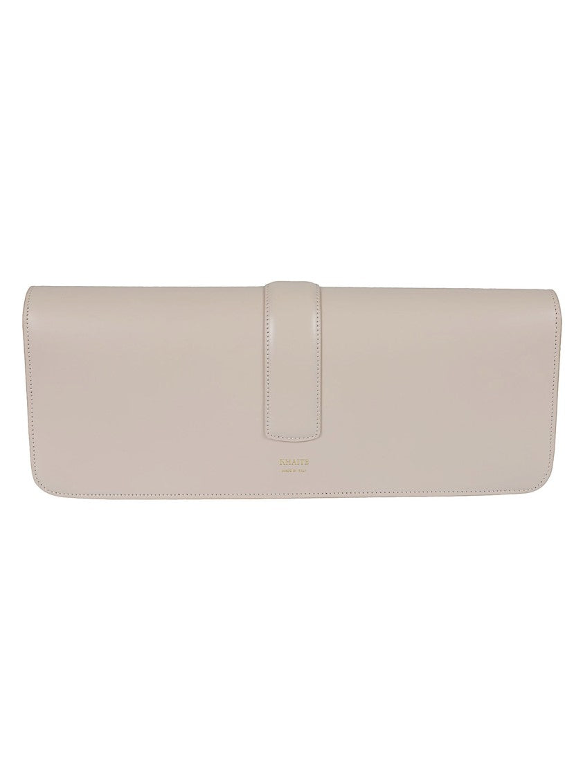 Khaite Sleek Elongated Clutch With Gold-Tone Clasp