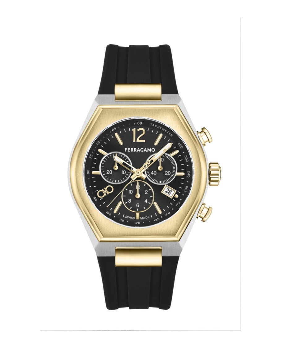 Ferragamo Tonneu Chrono Silicone Watch