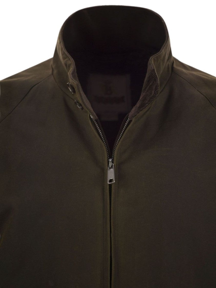 Baracuta Structured High Collar Ribbed Cuff Jacket