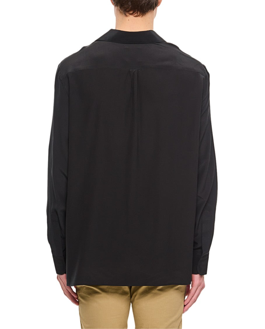 Givenchy Boxy Fit Pleated Long Sleeve Shirt With Classic Collar