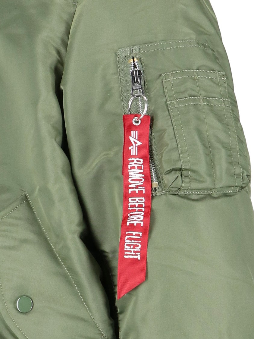 Alpha Industries Green/Orange Nylon Reversible Ma-1 Jacket