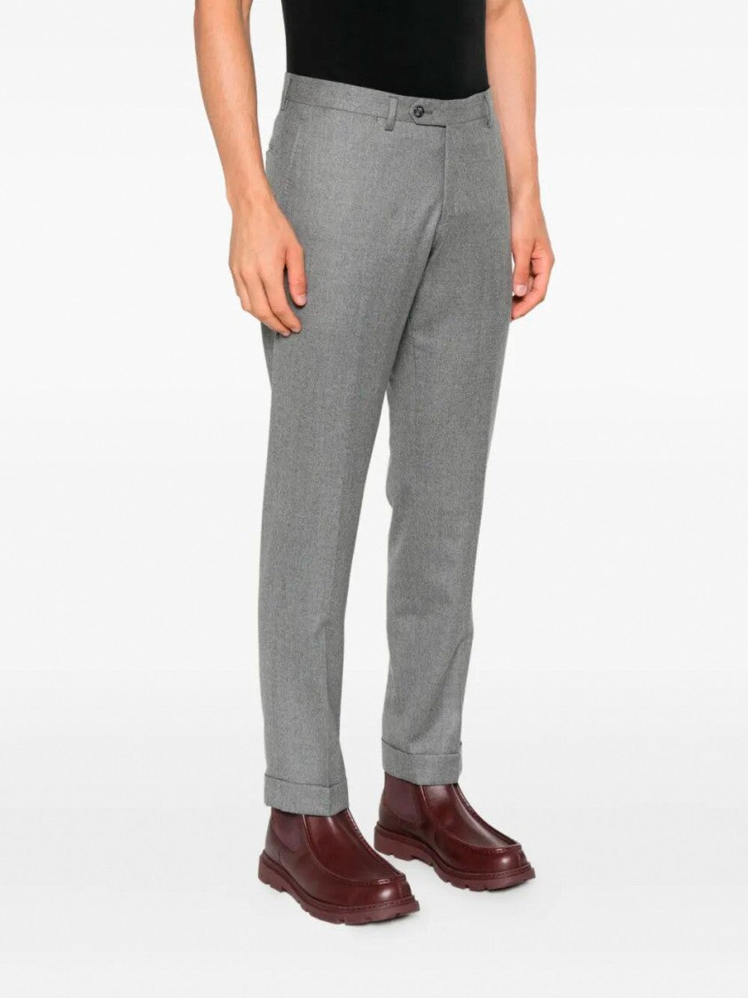 Barba Napoli Tailored Grey Wool Chinos